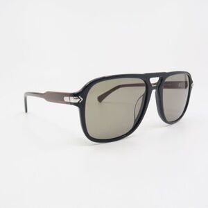 John Varvatos DeRigo SJV553 Black Aviator Sunglasses Double Bridge vintage style